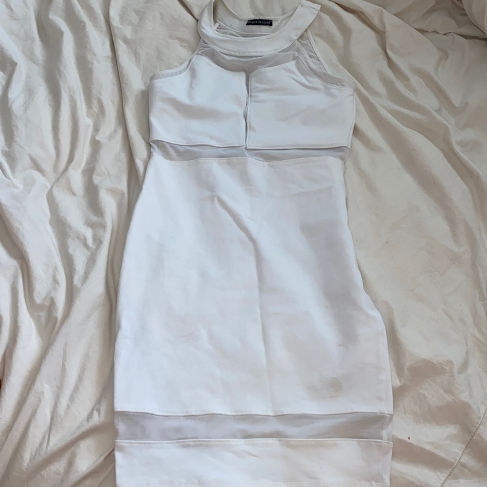 Donna Mizani White mesh dress